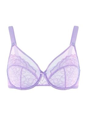 HSIA Enchante Lace Unlined Underwire Bra - Size 38DD - Purple